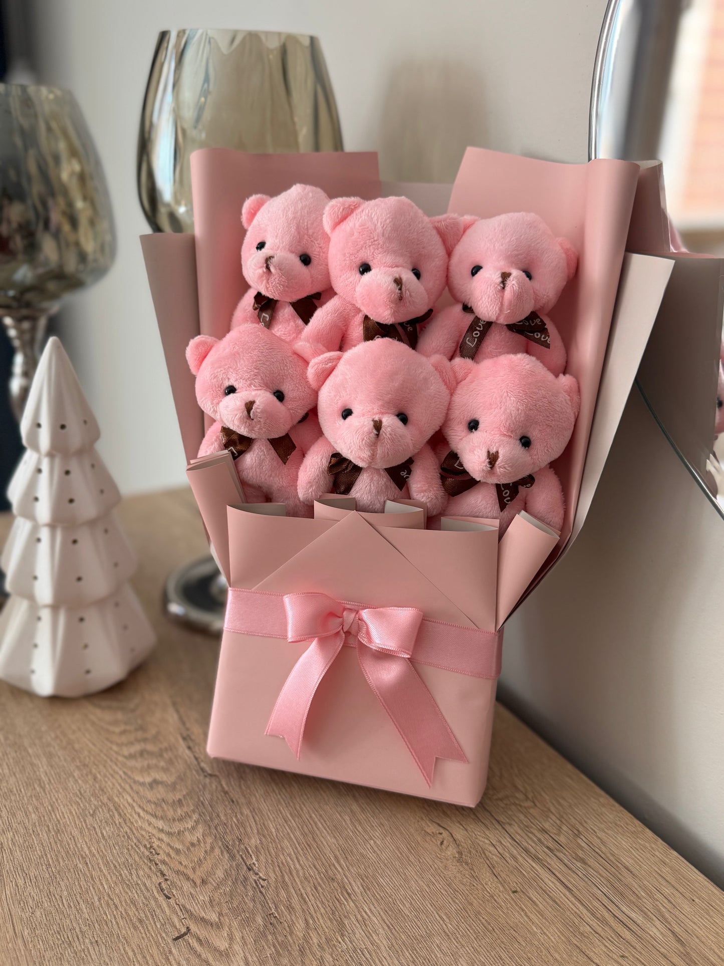 6'lı Pembe Peluş Ayıcık Buketi
